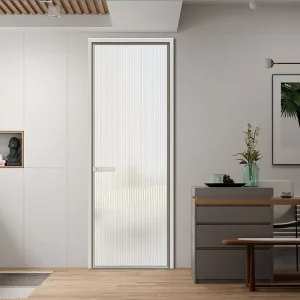 Modern Interior Bathroom and Bedroom Narrow-Frame Swing Aluminum Alloy Glass Door