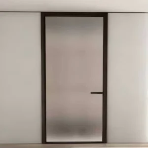 Modern Interior Hinged Door with Slim Aluminum Frame Sound Insulation