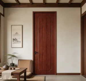 Modern Interior Polymer Wood Door with Finished Surface, Customizable