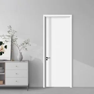 Modern Interior Solid Wood Door PET & PVC Coated Linoleum with Triazine Formaldehyde for Bedroom Indoor Use
