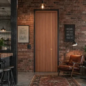 Modern Interior Wooden Door Sound Insulated Apartment Bedroom Room Door Custom Design