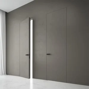 Modern Invisible Aluminum-Frame Flush Interior Door for Bedroom
