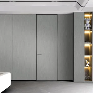 Modern Invisible Hidden Aluminum Interior Door Sturdy Windproof Simple Installation Flush Wall Design