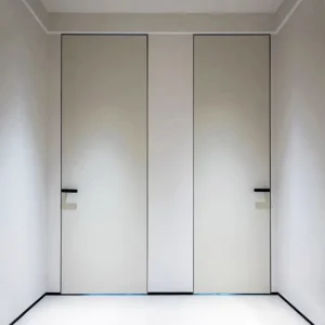 Modern Invisible Internal Wooden Bedroom Door with Aluminum Hidden System for Villas