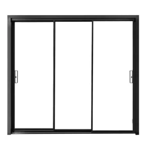 Modern Kitchen Sliding Glass Door Narrow Frame Three Link Sound Insulation Glass Partition Door for Living Room Balcony Kitchen