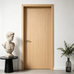 Modern Log Door Natural MDF Grain Sound Insulation Kitchen School Exterior Front Door