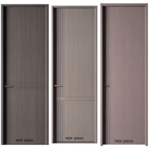Modern MDF Polymer Interior Door, Windproof Finished Door, Bathroom Use, 3-Year Warranty