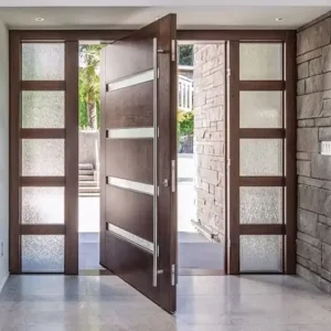 Modern Main Entrance Pivot Door With Frosted Glass