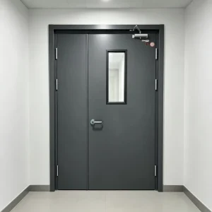 Modern Manual Aluminum Alloy Finished Door Custom Size Soundproof Fireproof Swing Door for Office Clinic Lab Interior Room