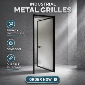 Modern Manual Bathroom Toilet Swing Door Aluminum Alloy Glass Waterproof Hotel Interior Door