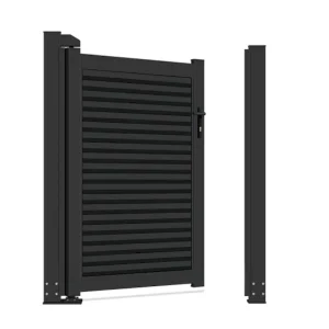 Modern Matte Black Anti-Rust Aluminum Pedestrian Gate with Powder Coating for Villa Courtyard or Garden