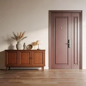 Modern Melamine Board Interior Door Soft-Close Hinges Nylon Screen Living Room Home Villa Hotel School Hospital