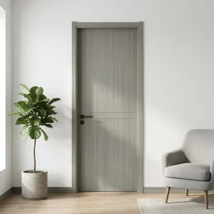 Modern Melamine Laminated Wooden Interior Fireproof Door for Residential House Room Entry
