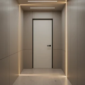 Modern Metal-Edged MDF Waterproof Swing Door for Humid Kitchens and Bathrooms