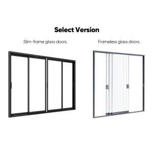 Modern Minimalist Aluminum Alloy Narrow Sliding Glass Doors Slim Frame Waterproof Thermal Insulation Finished Interior