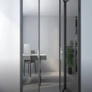 Modern Minimalist Aluminum Alloy Swing Door with Aluminum Alloy Frame for Bedroom