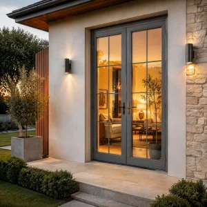 Modern Minimalist Aluminum Alloy Swing Door with Tempered Glass and Anti-Theft Features for Villa Entrance