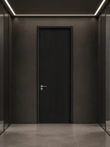 Modern Minimalist Aluminum Wood Interior Door TH50 Aluminum Alloy Frame Graphene Filled 50mm Door Leaf