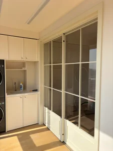 Modern Minimalist Arched Aluminum Sliding Glass Door Slim Frame Textured Glass Waterproof for Master Bedroom Suite Outdoor Use