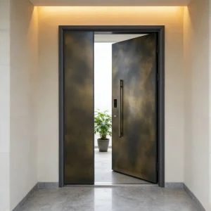 Modern Minimalist Armored Aluminum Exterior Entrance Door with Bulletproof Design