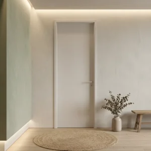 Modern Minimalist Composite Solid Wood Interior Door Baking Finish Water Resistant Flush Design