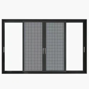 Modern Minimalist Design Aluminum Sliding Door Double Tempered Glass UV Protection Energy Saving Windproof Hospital Kitchen