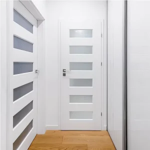 Modern Minimalist Design Hotel Apartment Bedroom Bathroom Single Density Board Pre Hung Finished Paintless Interior Door