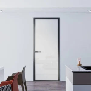 Modern Minimalist Design Polymer Glass Door Frosted Interior Bathroom Kitchen Hotel Sliding Door Waterproof Narrow Frame