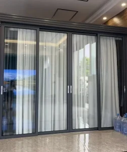 Modern Minimalist Design Waterproof Sliding Patio Door Customized Size Aluminum Double Glass Exterior Entry Villa Living Room