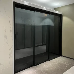 Modern Minimalist Double Glazed Sliding Door with Powder Coated Aluminum Frame for Bedroom Outdoor and Indoor Use