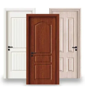 Modern Minimalist Finished Solid Wood Double Leaf Interior Entry Door PVC Customized Color Size