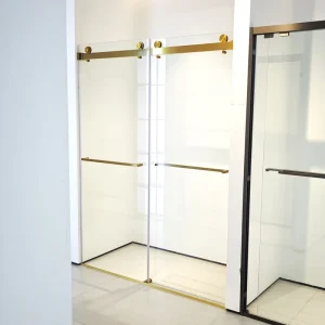 Modern Minimalist Frameless Double Sliding Shower Door Waterproof Bathroom Partition