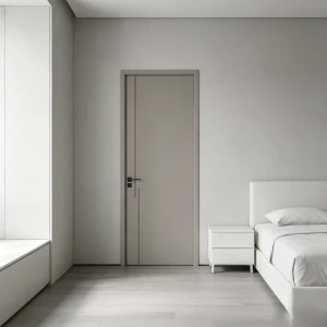 Modern Minimalist Interior Door Soundproof Multi Layer Painted Composite Solid Wood Door Complete Bedroom Swing Door Set