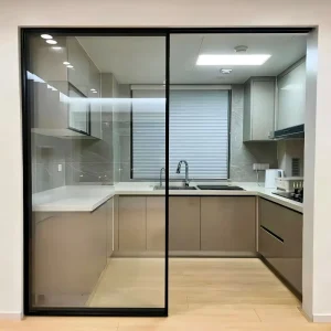 Modern Minimalist Interior Sliding Door Ultra Narrow Frame Large Viewing Area Wear Resistant Track Easy to Clean Widely