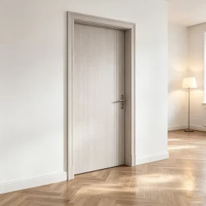 Modern Minimalist Interior Solid Wood Door with Natural Wood Grain, Sound Insulation, and Smooth Surface