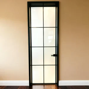 Slim Frame Aluminum Swing Door with Silent Waterproof Anti-Mildew Hollow Tempered Glass for Bathroom or Hotel Use