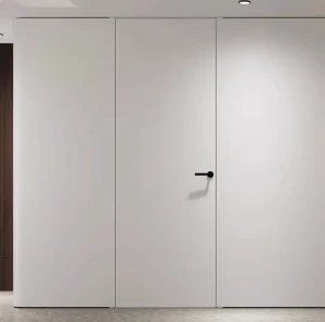 Modern Minimalist Narrow Frameless Invisible Door Aluminum Wood Interior Door Windproof TV Background Wall Hotel Kitchen
