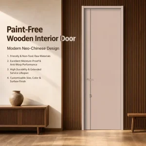 Modern Minimalist Paint-Free Wooden Bedroom Interior Door Soundproof Scratch-Resistant Moisture-Proof