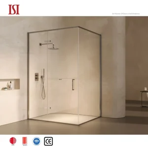 Modern Minimalist Push-Pull Swing Shower Door with Hinged Opening Tempered Glass for Bathroom and Hotel