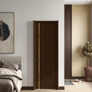 Modern Minimalist Solid Wood Baked Enamel Interior Door Eco-Friendly Paint Fire-Resistant Durable
