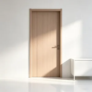 Modern Minimalist Solid Wood Composite Interior Door with Wrapped Frame Moisture-Resistant Scratch-Resistant