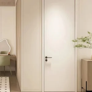 Modern Minimalist Solid Wood Composite Paint Interior Door, Sound-Reducing, Finished Surface