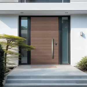 Modern Minimalist Steel Safety Entrance Door with Finished Surface for Residential Villa, Apartment and Hotel