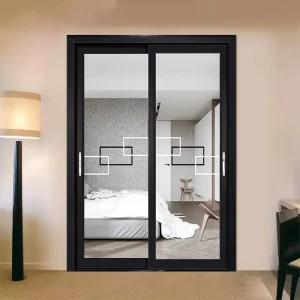 Modern Narrow Aluminum Alloy Sliding Door with Sound Insulation Frosted Glass Partition for Toilet Kitchen Study