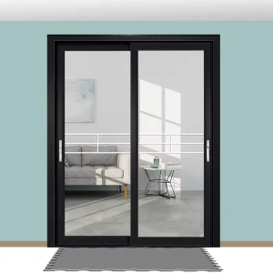 Modern Narrow Frame Aluminum Alloy Double-Glazed Tempered Glass Waterproof Sliding Door for Hotel Interiors
