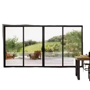 Modern Narrow Frame Sliding Glass Door with Thermal Insulation and Anti theft Features Outdoor Use Aluminum Alloy Construction