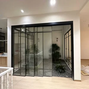 Modern Narrow Frame Soundproof Panoramic Frameless Glass Aluminum Sliding Door for Residential and Commercial Use