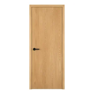 Modern Natural Oak Solid Wood Core Single Flush Interior Door for Bedroom Kitchen Villa Projects OEM Supplier Soundproof
