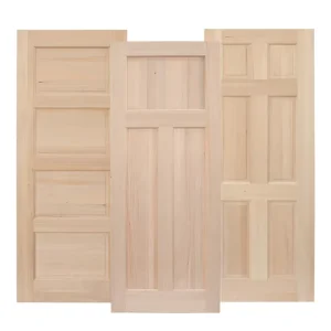 Modern Natural Wood Door for Bedrooms, Villas, Apartments, and Living Rooms, Waterproof, Side-Opening, Manual, Unfinished