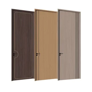 Modern Oak Solid Wood Interior Door Waterproof Paint-Free Finish CE Certified for Hospitals and Schools